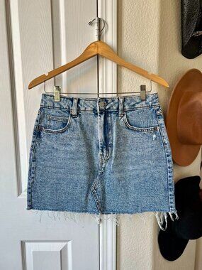 Wild Fable High-Rise Distressed Denim Mini Skirt